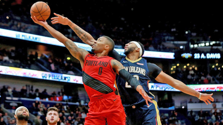 Anthony Davis au duel avec Damian Lillard