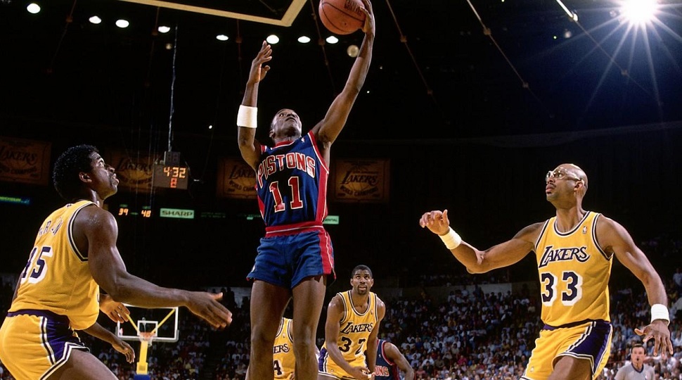 Isiah Thomas, légende des Detroit Pistons lors des Finales 1988 face aux Lakers