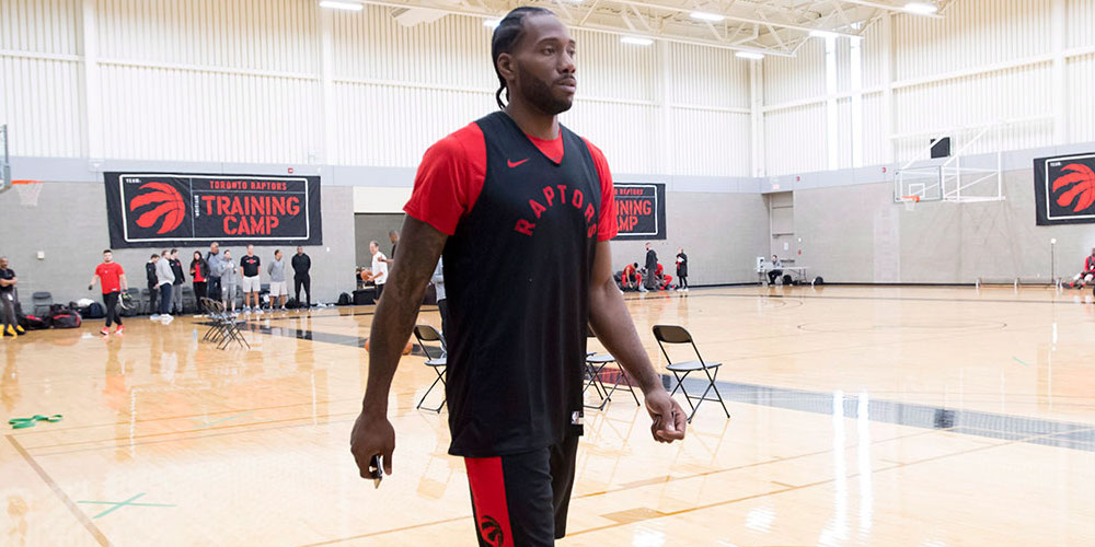 Kawhi Leonard lors du training camp des Toronto Raptors