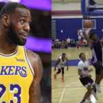 High School – Bronny James embrase un gymnase sur un poster dunk… raté