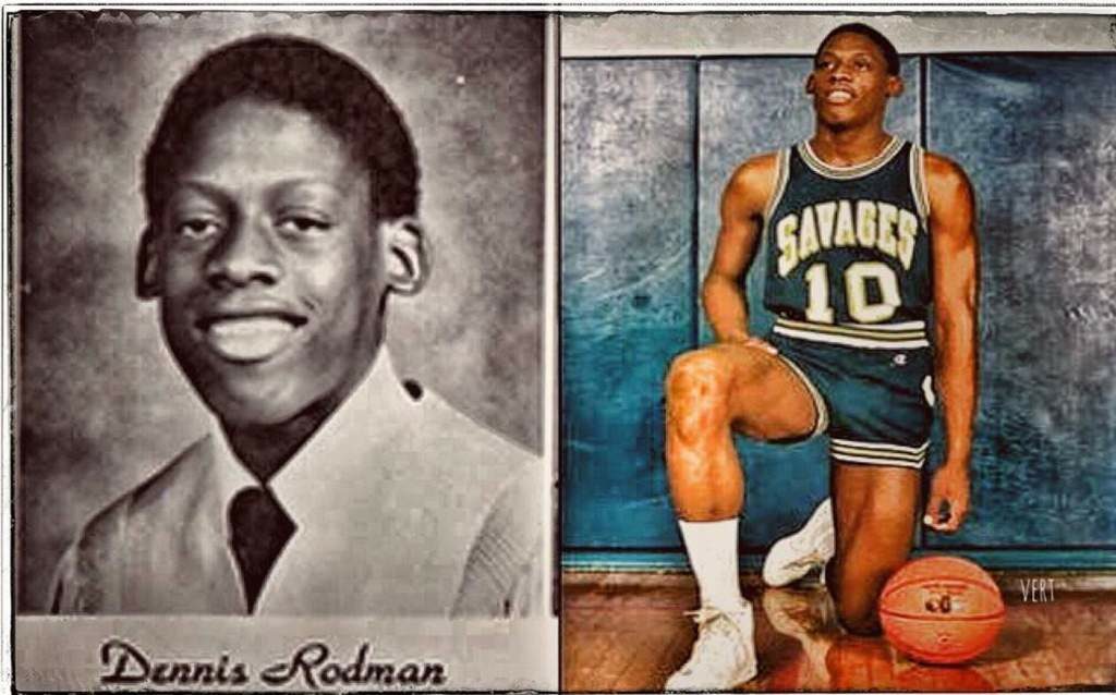 Des anciennes photos de Dennis Rodman jeune et lorsqu'il jouait pour les Savages de Southeastern Oklahoma University