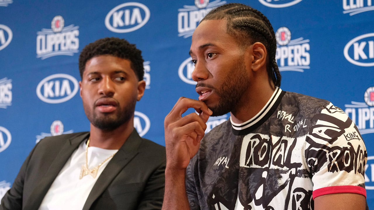 Kawhi Leonard lors de sa conférence de presse