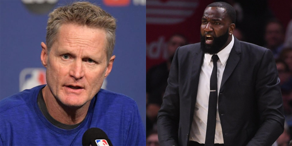 Steve Kerr et Kendrick Perkins