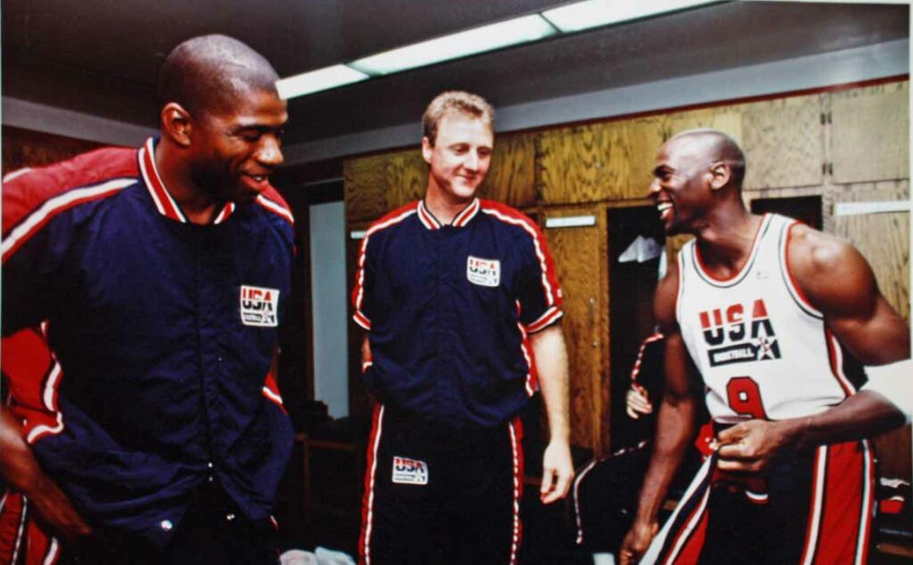 Magic Johnson, Larry Bird et Michael Jordan