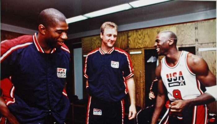 Magic Johnson, Larry Bird et Michael Jordan
