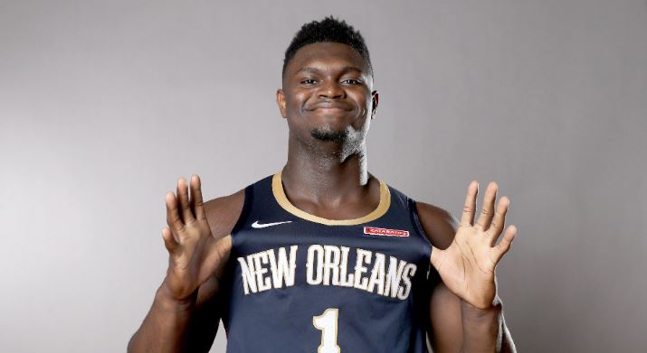 Zion Williamson lors du photoshoot des rookies