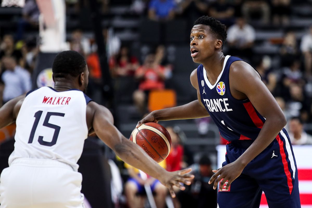 frank ntilikina face à kemba walker pendant france/team usa