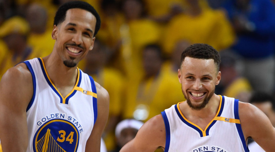 stephen curry et shaun livingston sous le maillot des warriors