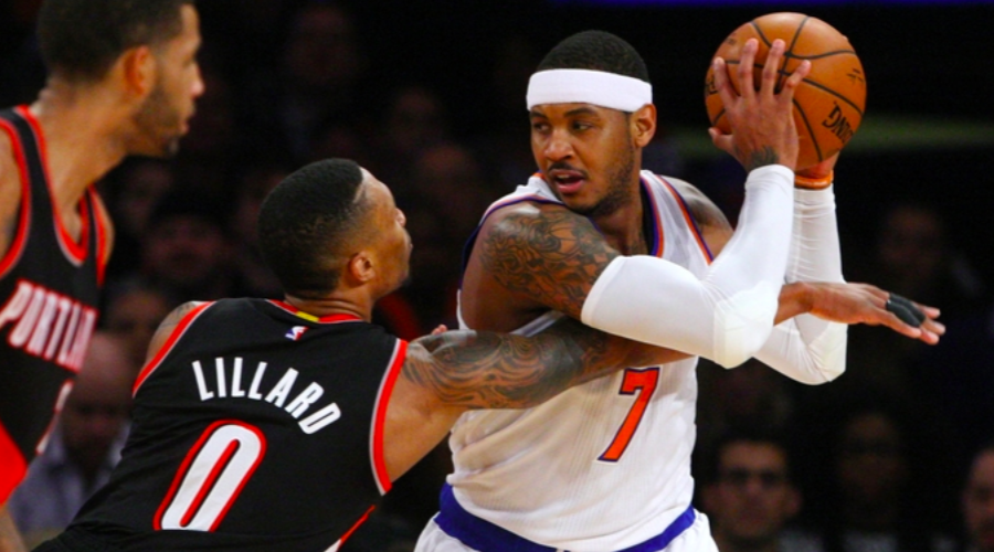 portland trail blazers new york knicks damian lillard carmelo anthony