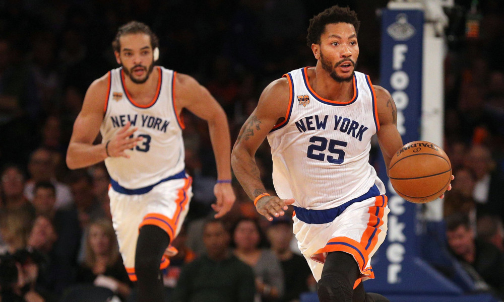 derrick rose et joakim noah sous le maillot des knicks