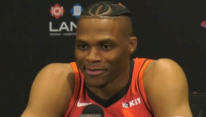 Russell Westbrook conférence media day rockets