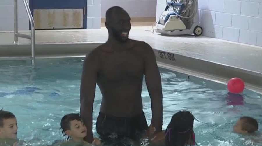 tacko fall swimming