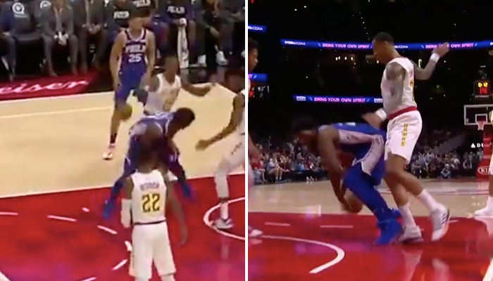 Joel Embiid réalise une passe entre les jambes WTF