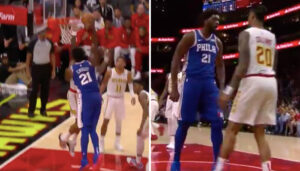 NBA – Joel Embiid postérise John Collins et le chambre sans attendre