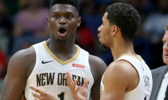 NBA – Du changement aux Pelicans en attendant Zion Williamson ? josh hart high five zion williamson