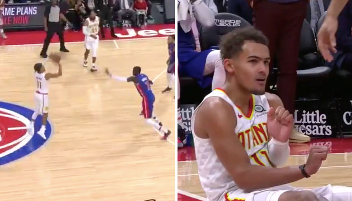 Trae Young était en feu face aux Pistons. Il a notamment marqué depuis le logo