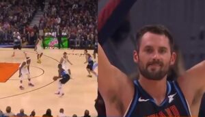 NBA – La grosse réaction de Kevin Love au premier 3 points en carrière de Tristan Thompson