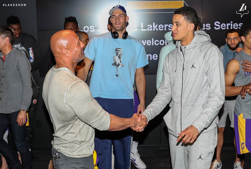 The Rock et Kyle Kuzma chez les Lakers