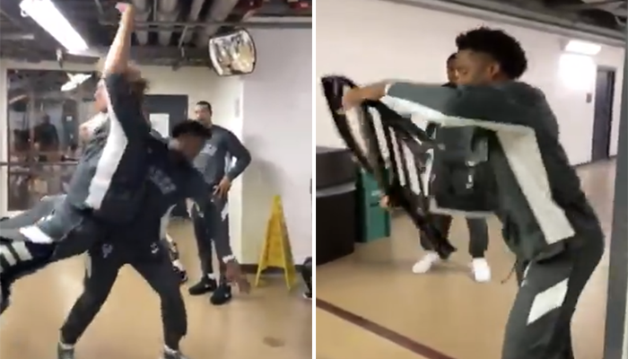 NBA - Combat de catch entre les Bucks... juste avant le match !