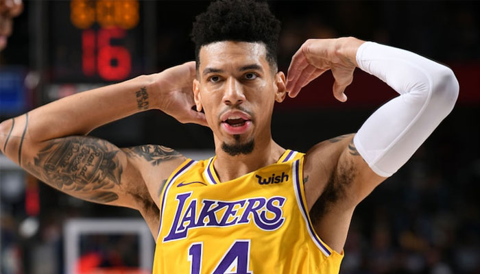 Danny Green sous le maillot des Los Angeles Lakers supris