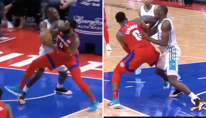 Andre Drummond porte un violent coup de coude sur Bismack Biyombo