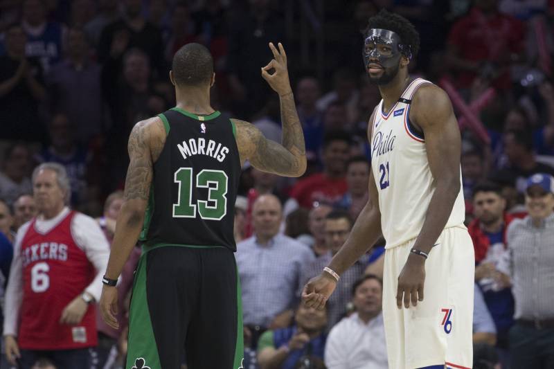 NBA - Joel Embiid taclé par Marcus Morris après leur altercation