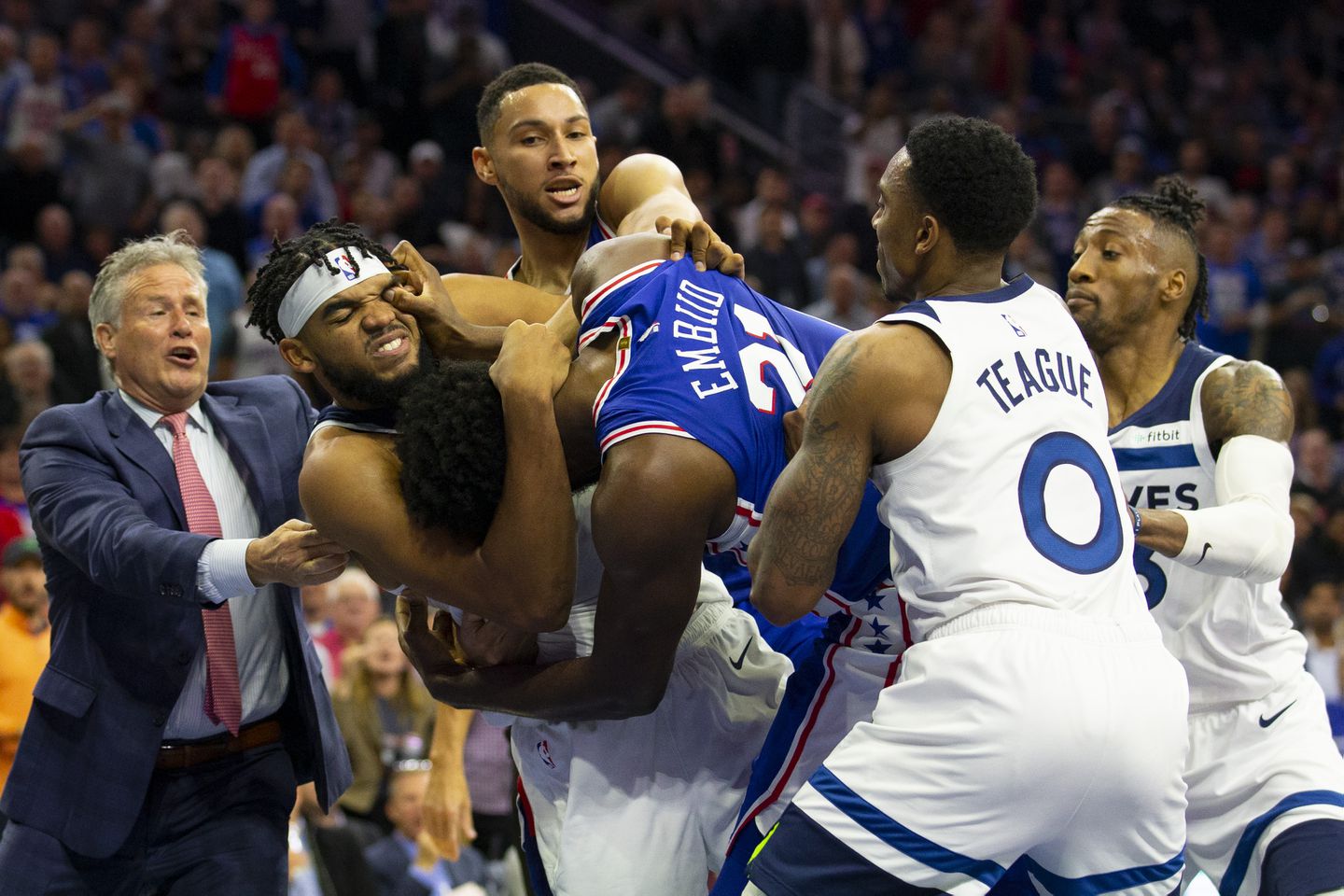 NBA - Jared Dudley parierait gros sur un combat entre Embiid et Towns