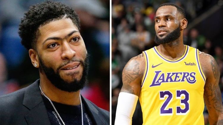 Anthony Davis et LeBron James sous le maillot des Lakers