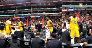 NBA – LeBron recadre un fan devant sa femme pendant un temps mort
