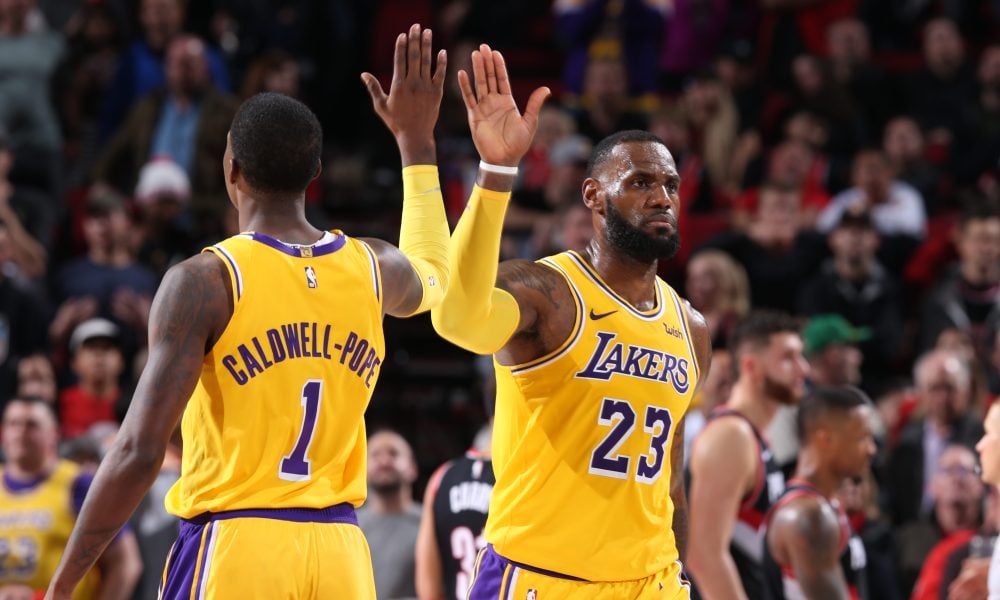 LeBron James et Kentavious Caldwell-Pope des Lakers