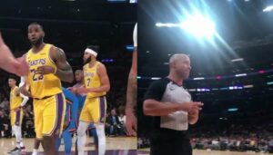 NBA – Le coup de pression hilarant de LeBron à un arbitre