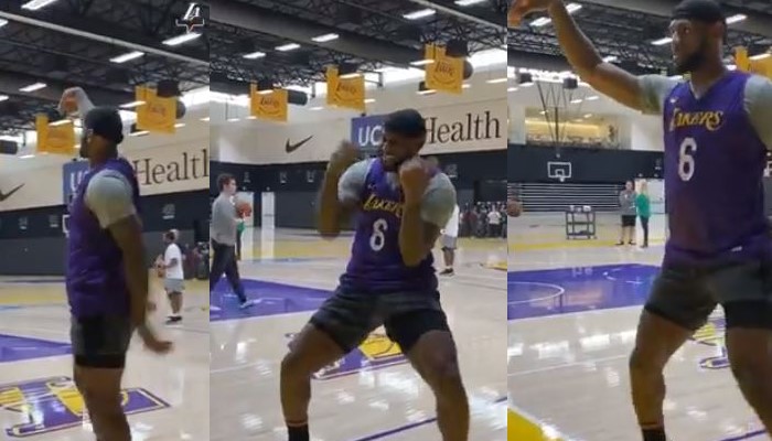 LeBron James comme un enfant à l'entraînement