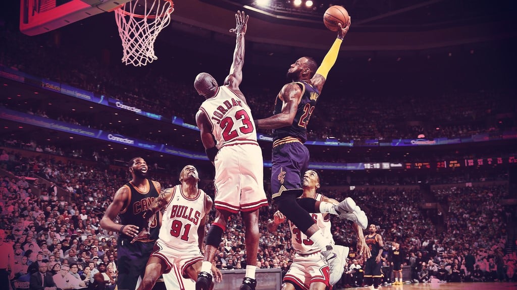 Michael Jordan et LeBron James au duel durant un Bulls vs Cavs fictif