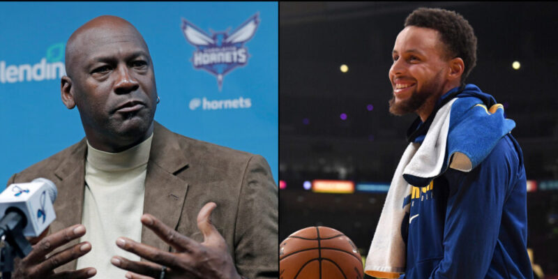 Michael Jordan taclé par Stephen Curry