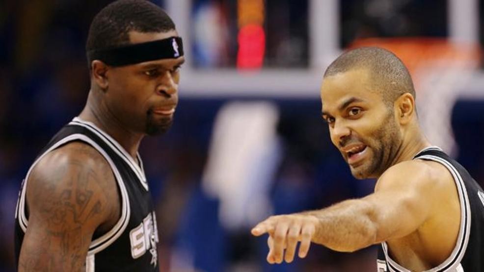 Stephen Jackson et Tony Parker sous le maillot des Spurs