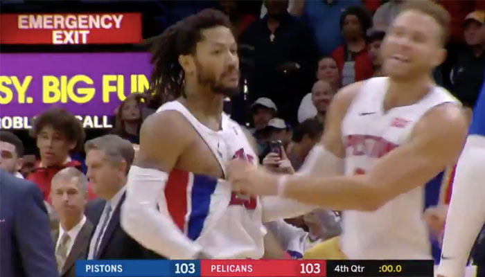 Derrick Rose inscrit un game-winner pour les Detroit Pistons