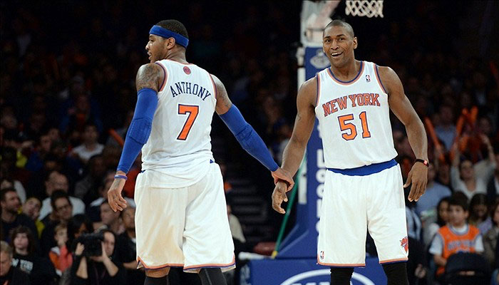 Carmelo Anthony et Metta World Peace aka Ron Artest aux New York Knicks