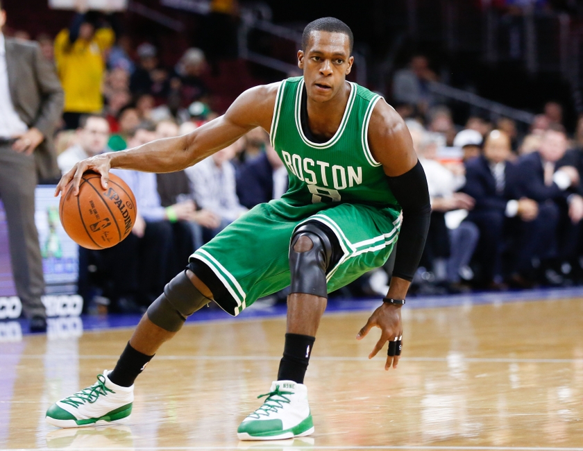 Rajon Rondo contre les Sixers en tant que meneur des Boston Celtics