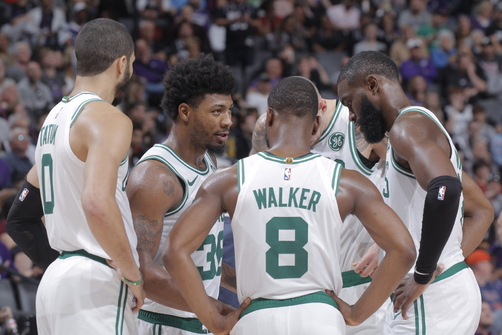 regroupement entre différents joueurs des celtics