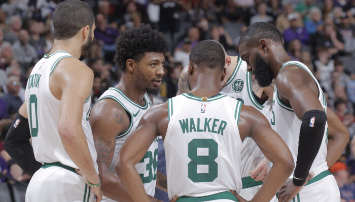 regroupement entre différents joueurs des celtics