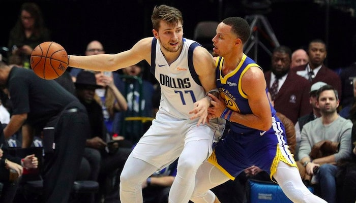 défense de stephen curry sur luka doncic