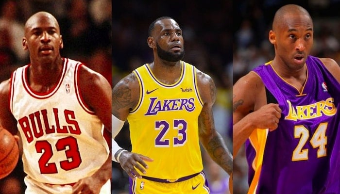 Michael Jordan, LeBron James, Kobe Bryant