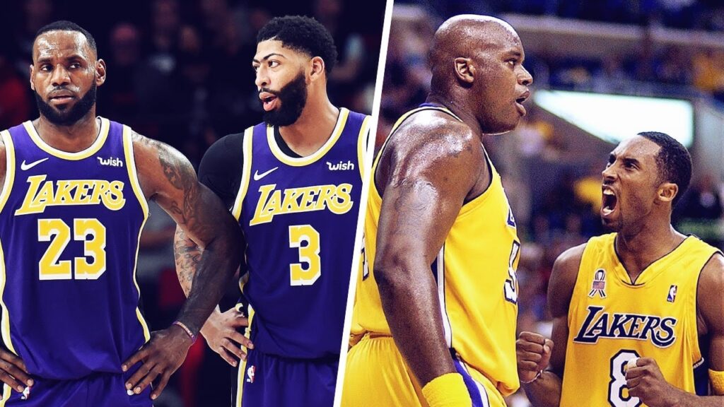 LeBron James, Anthony Davis, Shaquille O'Neal et Kobe Bryant