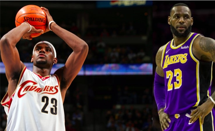 LeBron James durant son année rookie et cette année