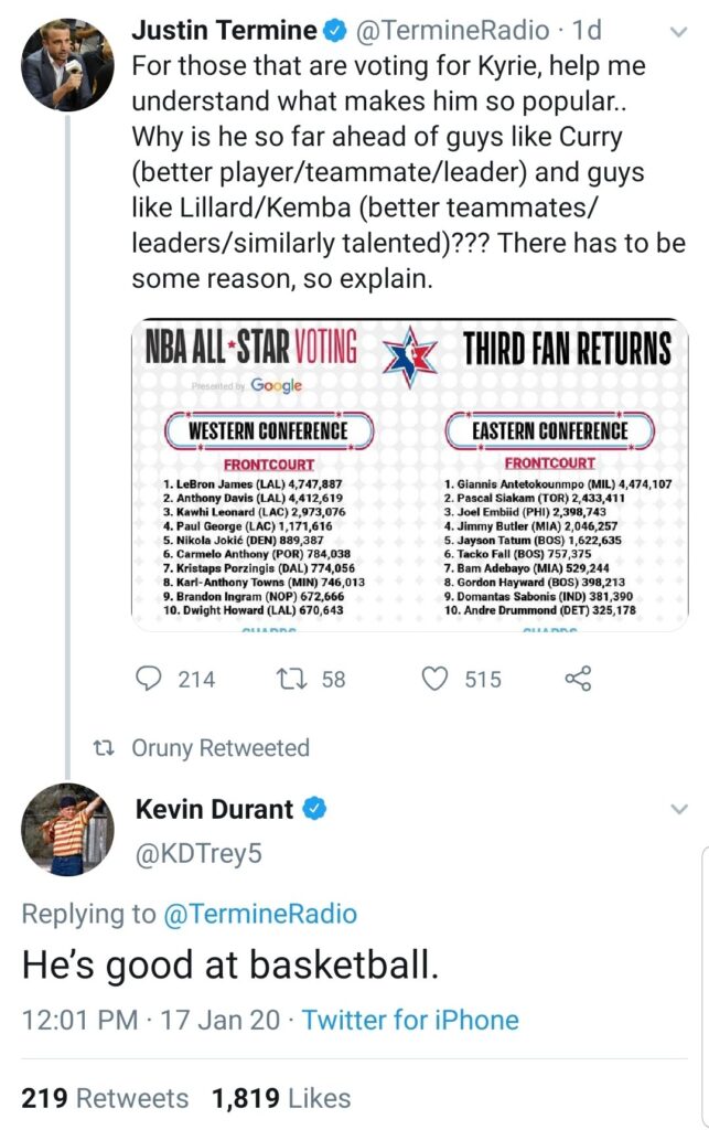 Kevin Durant embrouille partie 1
