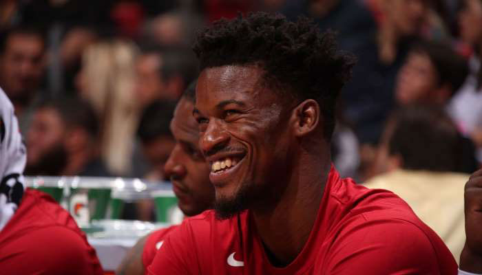 Jimmy Butler du Heat avec le sourire