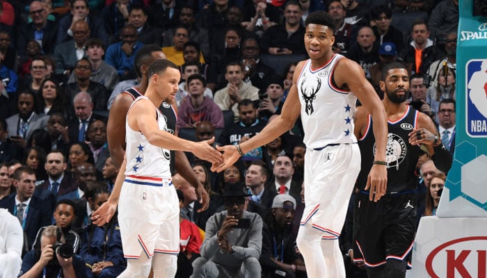 Curry et Giannis lors du All-Star Game