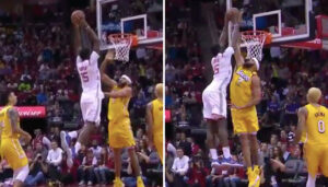 NBA – Le monstrueux contre de JaVale McGee sur Clint Capela