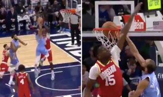 NBA – Jordan McLaughlin, 1m80, grimpe sur Clint Capela ! Jordan McLaughlin dunke sur Clint Capela