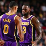 NBA - Kyle Kuzma totally misses himself, LeBron annoyed!